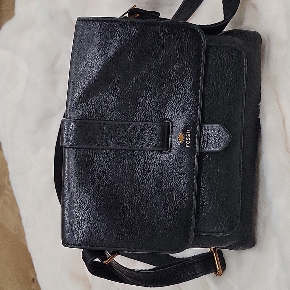 COPY - Fossil Kinley Small Black Leather Crossbody
